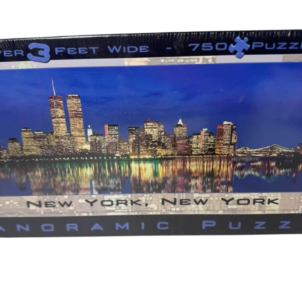 New York City At Night Panoramic Puzzle Buffalo Games 750 Pieces 3 Feet Long New